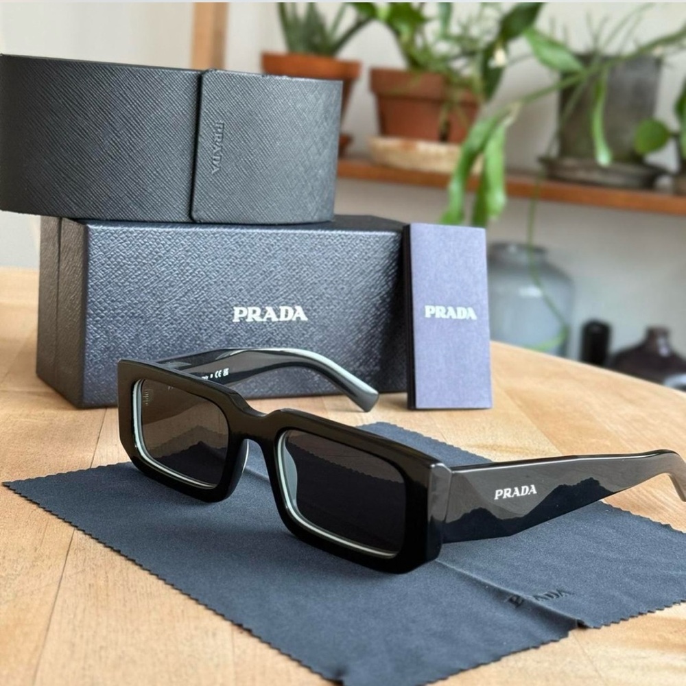 Prada Black Geometric Sunglasses